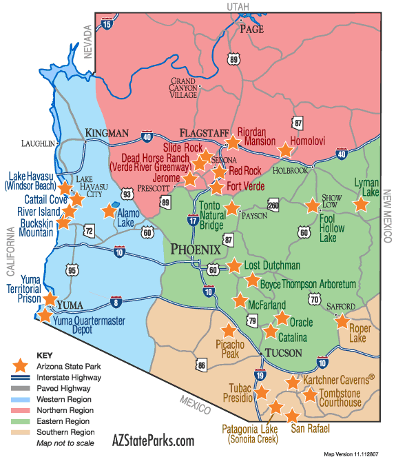 Arizona State Parks I Ve Visited Rscottjon Es   ASP Map Small 